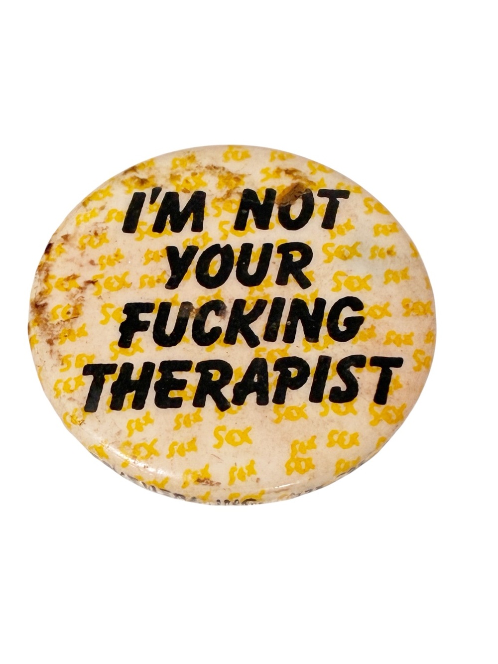 Vintage 1985 Funny Comedy Button Pin Accessory